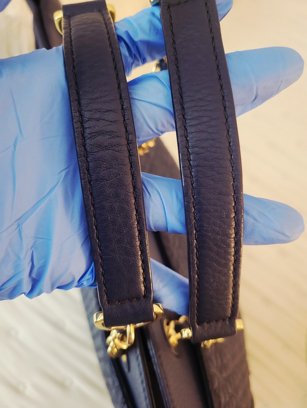 Tory Burch Bryant Quilted Leather East West Tote Bag Hudson Bay Navy Blue - Picture 4 of 13